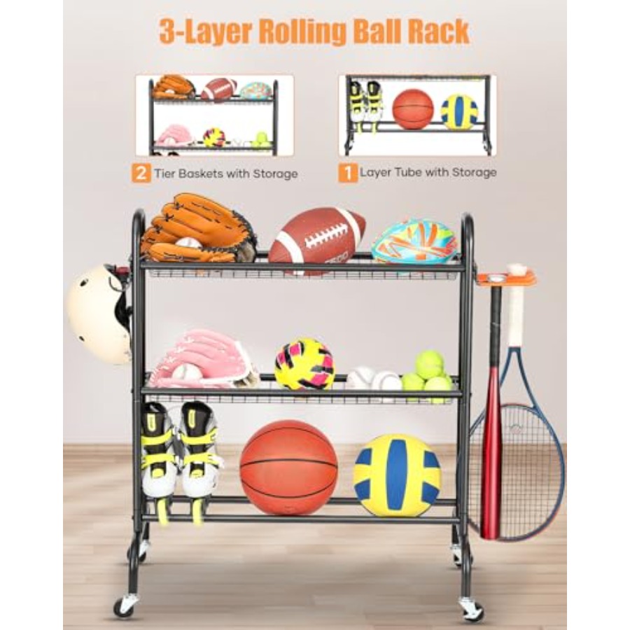 Basketball Rack Rolling Basket - Sports Equipment Basketball ulasan dan harga