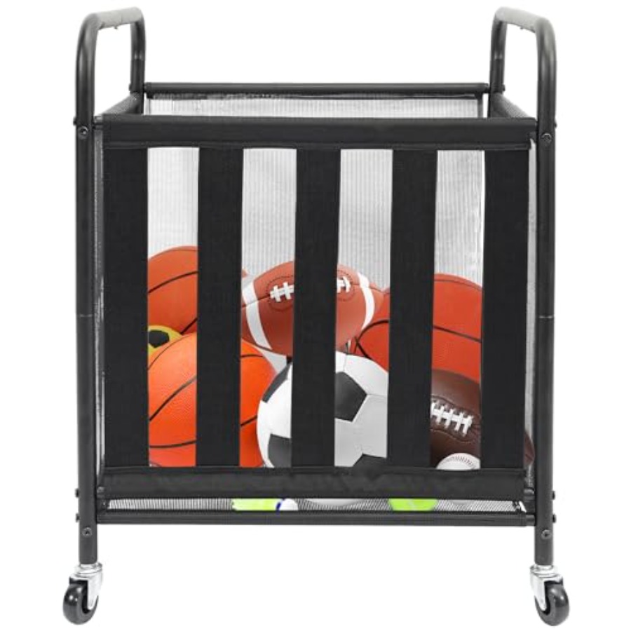 Rolling Sports Ball Storage Ca - Sports Equipment Basketball ulasan dan harga