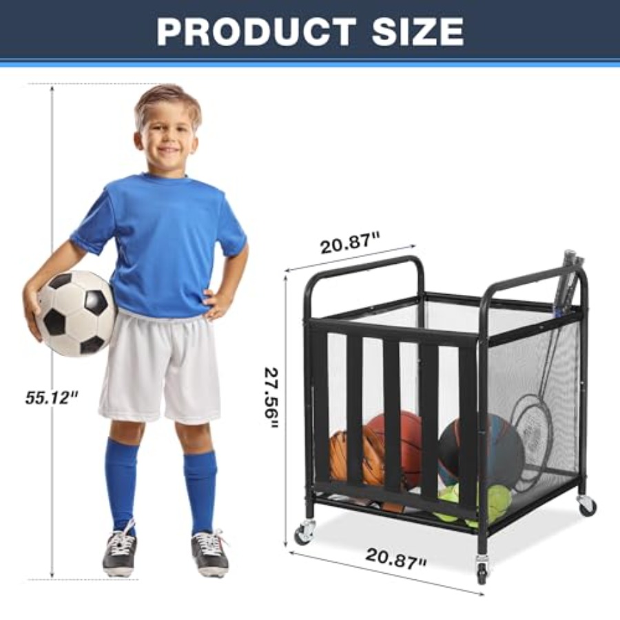 Rolling Sports Ball Storage Ca - Sports Equipment Basketball ulasan dan harga