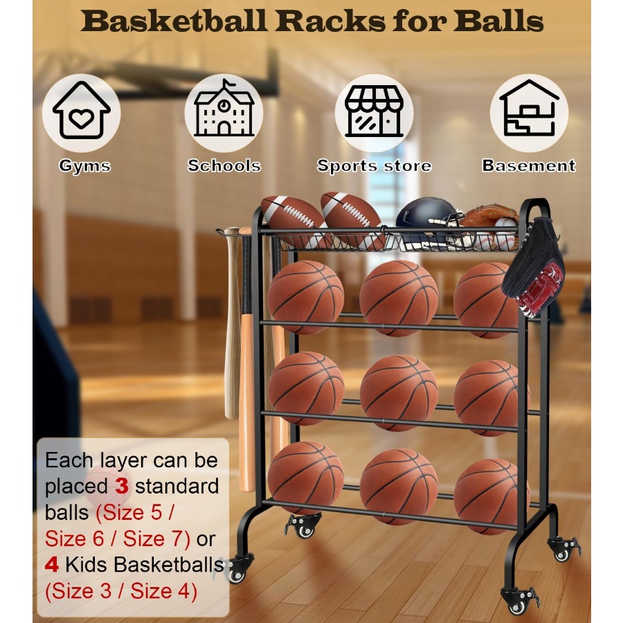 Basketball Racks Holder for Ba - Sports Equipment Basketball ulasan dan harga