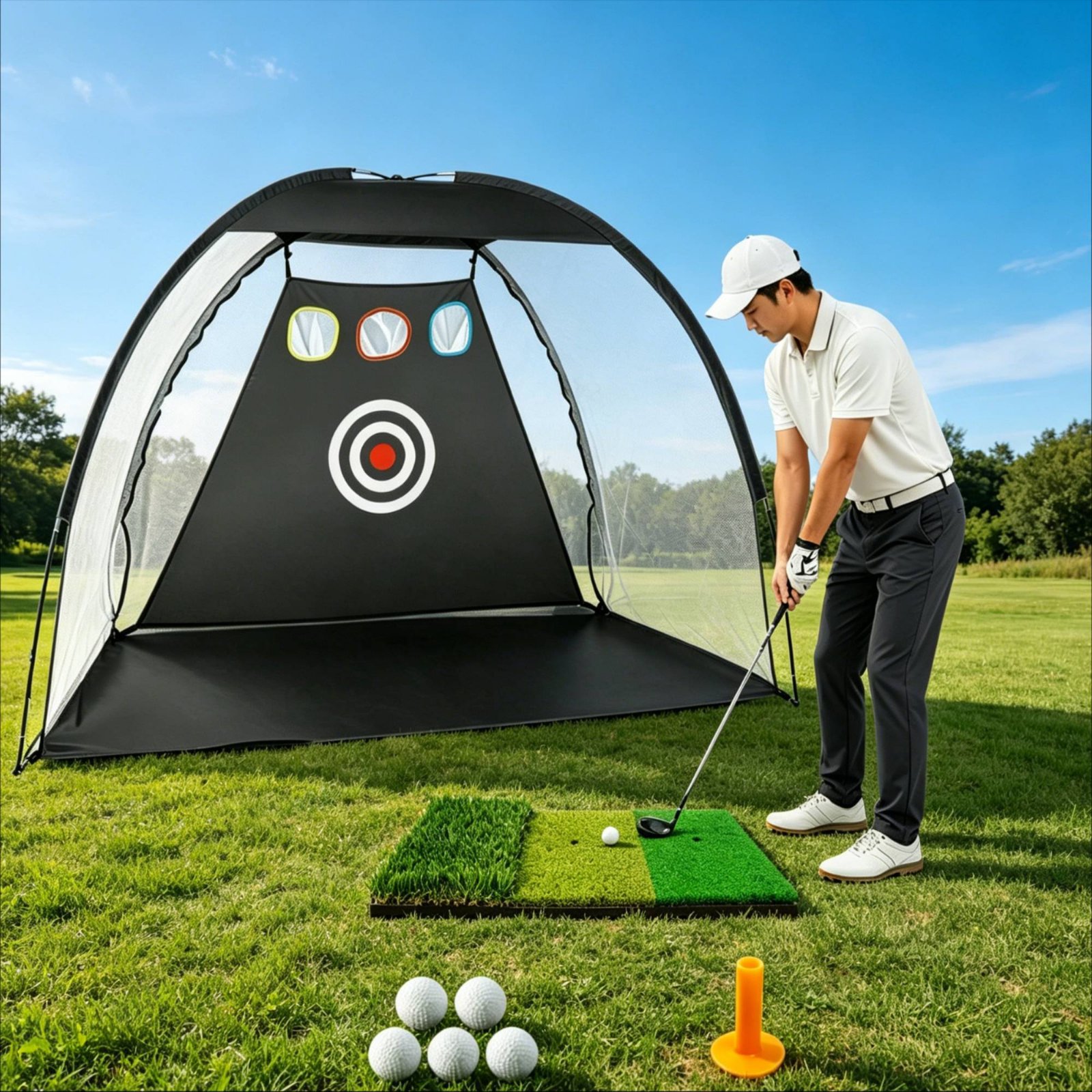 Golf Hitting Net Portable Golf - Sports Equipment For Training ulasan dan harga